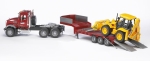 02813 MACK z naczepą niskopodwoziową + koparko-ładowarka JCB