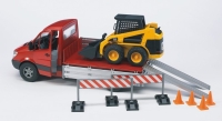 02922 Mercedes Benz Sprinter + ładowarka Caterpillar + znaki ostrzegawcze