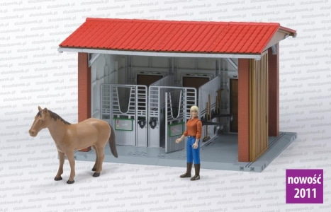 62520 Stajnia bworld + figurka konia + figurka kobiety