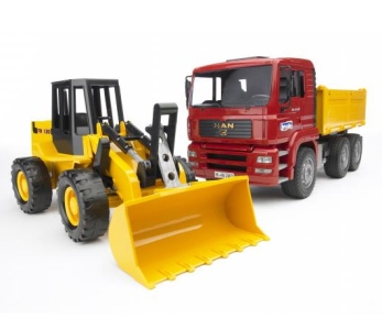 02752 MAN wywrotka z ładowarką Fiat Hitachi FR 130
